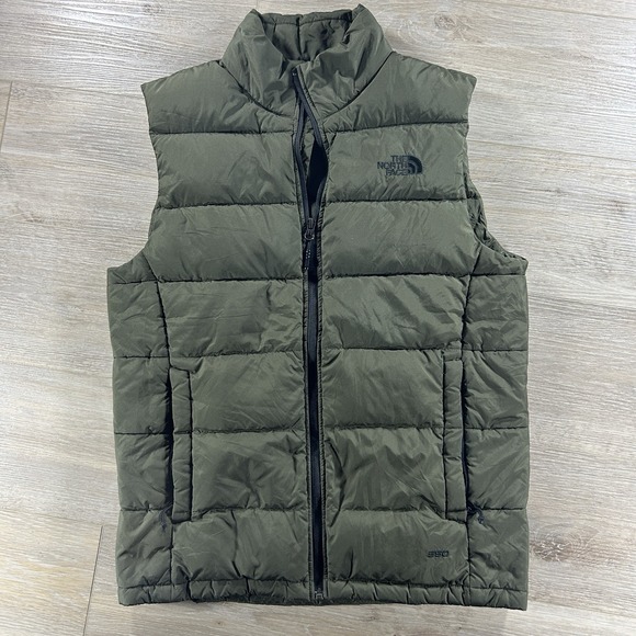 The North Face Puffer Vest Mens Small Green 550 Goose Down Quilted NF0A3CR5